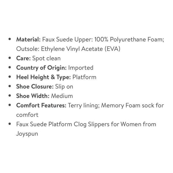 New Joyspun Women's Faux Suede Platform Clog Slippers Size 8 - Picture 10 of 10